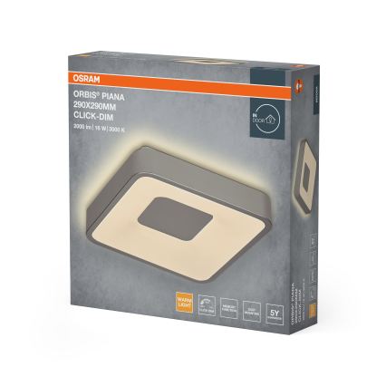 Osram - LED dimmelhető mennyezeti lámpa ORBIS PIANA LED/16W/230V 29x29 cm ezüstszínű