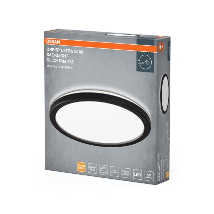 Osram - LED dimmelhető mennyezeti lámpatest ORBIS ULTRA SLIM LED/15W/230V 3000K átm. 23,5 cm fekete