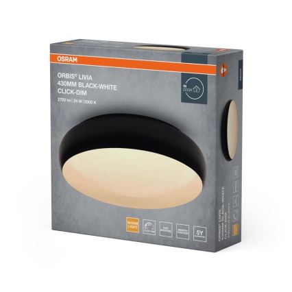 Osram - LED dimmelhető mennyezeti lámpatest ORBIS LIVIA LED/24W/230V Ø 43 cm fekete/fehér