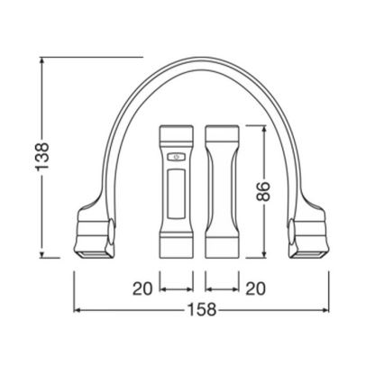 Osram - LED fényerőszabályozható, újratölthető nyaklámpa LEDINSPECT WEARABLE NECKLIGHT LED/1W/3,7V IP54 1000 mAh