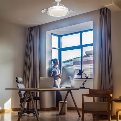 Osram - Fényerőszabályozható mennyezeti lámpa ventilátorral PONIENTE LED/36W/230V 3000/4000/6500K + távirányító