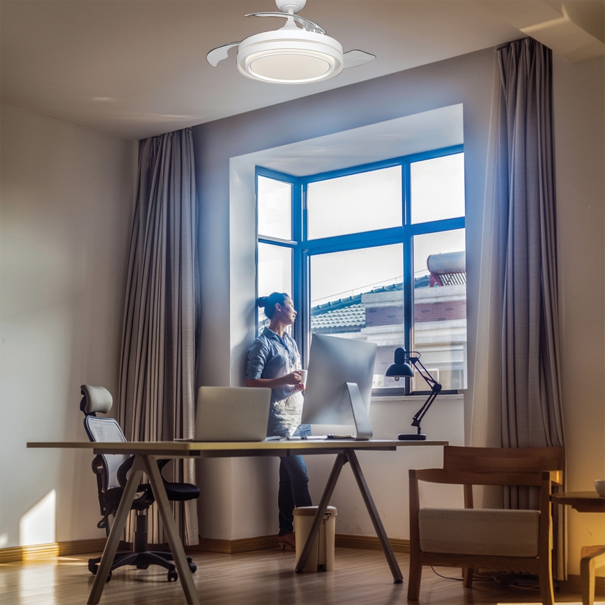 Osram - Fényerőszabályozható mennyezeti lámpa ventilátorral PONIENTE LED/36W/230V 3000/4000/6500K + távirányító