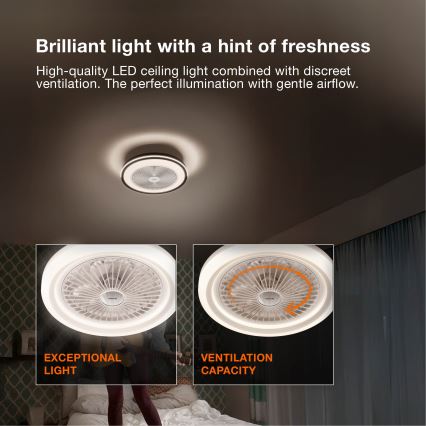 Osram - LED dimmelhető mennyezeti lámpa ventilátorral MURLAN LED/26W/230V 3000-6500K + távirányítóval