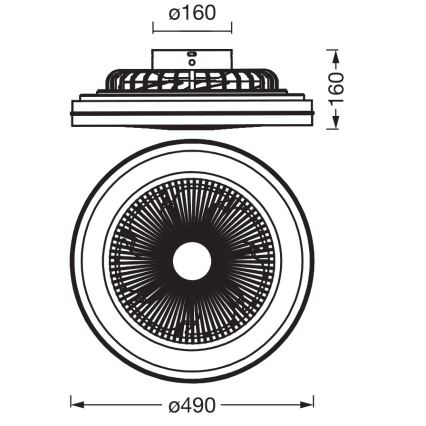Osram - LED dimmelhető mennyezeti lámpa ventilátorral MURLAN LED/26W/230V 3000-6500K + távirányítóval