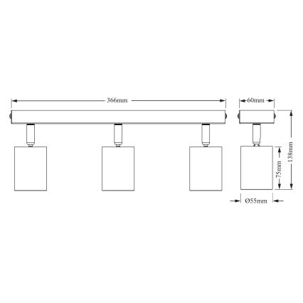 Osram - ELEMENTAL 3xGU10/6W/230V spotlámpa