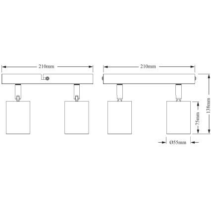Osram - ELEMENTAL spotlámpa 4xGU10/6W/230V