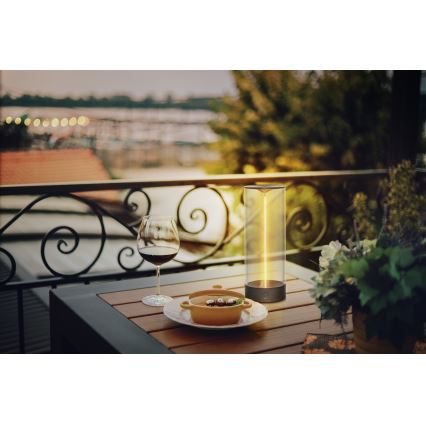 Osram - ENDURA STYLE dimmelhető, érintésvezérlésű kültéri asztali LED-lámpa, 1,5 W/5 V, 2500 mAh, USB, IP54, antracit
