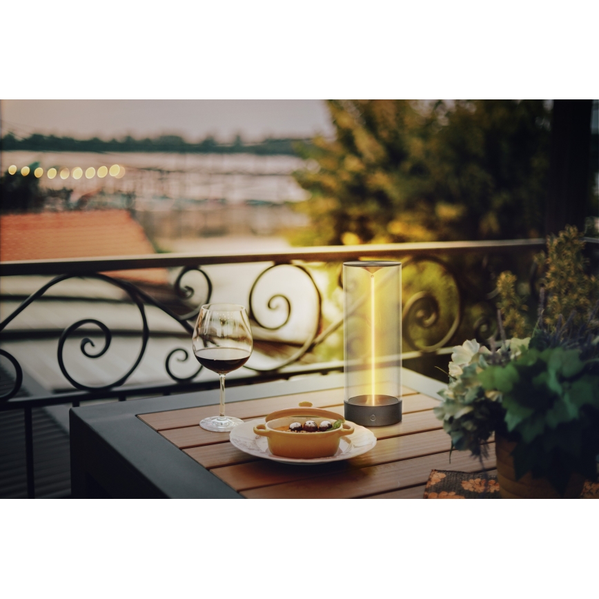 Osram - ENDURA STYLE dimmelhető, érintésvezérlésű kültéri asztali LED-lámpa, 1,5 W/5 V, 2500 mAh, USB, IP54, antracit