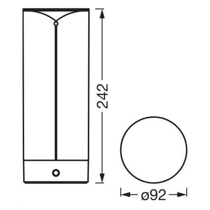 Osram - ENDURA STYLE dimmelhető, érintésvezérlésű kültéri asztali LED-lámpa, 1,5 W/5 V, 2500 mAh, USB, IP54, antracit