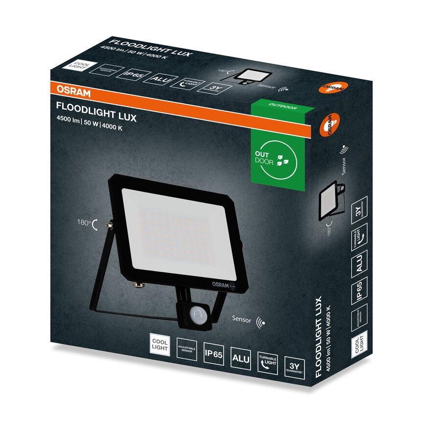 Osram - Érzékelővel ellátott LED reflektor FLOODLIGHT LED/50W/230V 4000K IP65