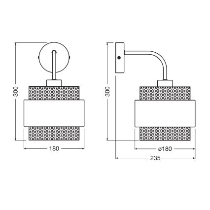 Osram - Fali lámpa DECOR HORNET 1xE27/10W/230V fekete/arany