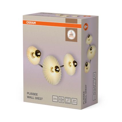 Osram - Fali lámpatest PLISSEE 3xE27/15W/230V krémszínű