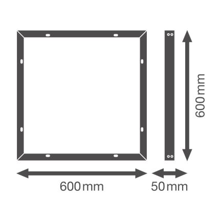 Osram - Fémkeret LED-panelek beépítéséhez ESSENTIAL 60x60 cm fehér