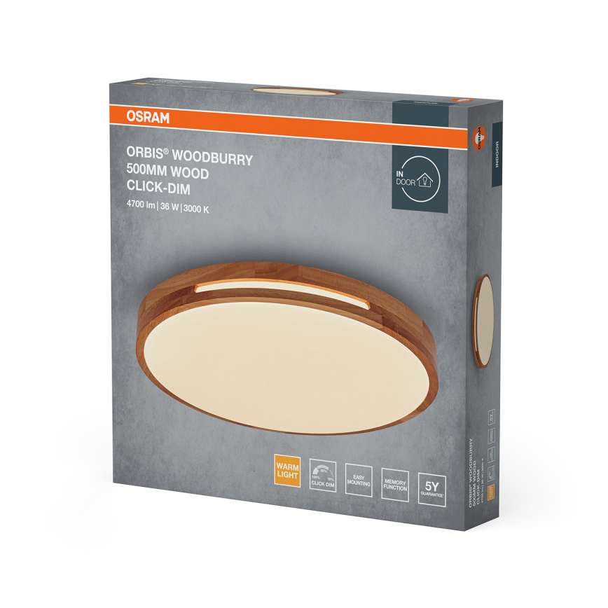 Osram - Fényerőszabályozható LED mennyezeti lámpa ORBIS WOODBURRY LED/36W/230V átm. 50 cm