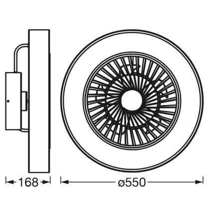 Osram - SMART+ dimmelhető LED mennyezeti lámpa ventilátorral, 78W, 230V, 3000–6500K, Wi-Fi + távirányító