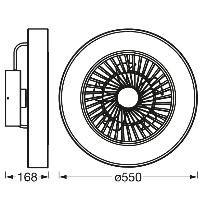 Osram - SMART+ dimmelhető LED mennyezeti lámpa ventilátorral, 78W, 230V, 3000–6500K, Wi-Fi + távirányító