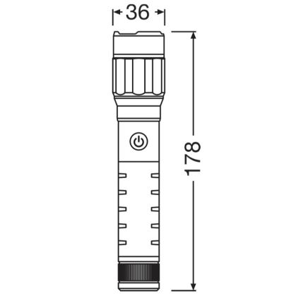 Osram - LED Fényerőszabályozható újratölthető zseblámpa LEDINSPECT PRO TORCH 800 LED/8W/3,7V 2200 mAh IP44