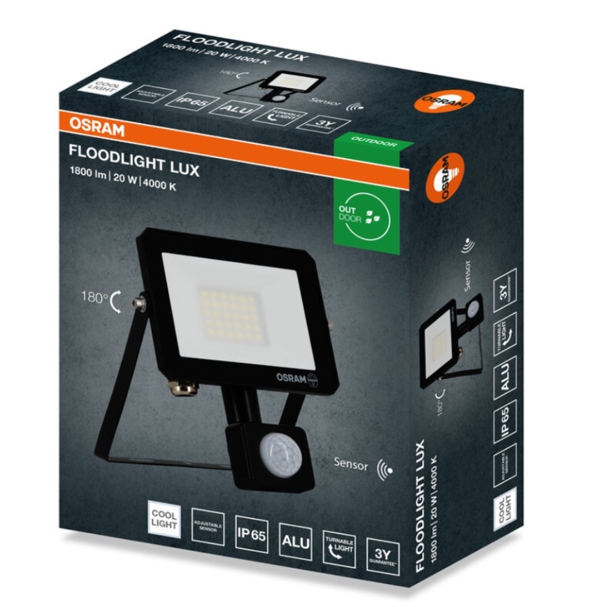 Osram - FLOODLIGHT LED-reflektor érzékelővel, 20 W, 230 V, 4000 K, IP65