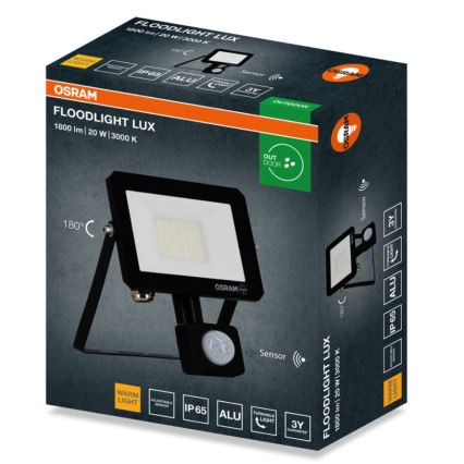 Osram - FLOODLIGHT LED reflektor érzékelővel 20W/230V 3000K IP65