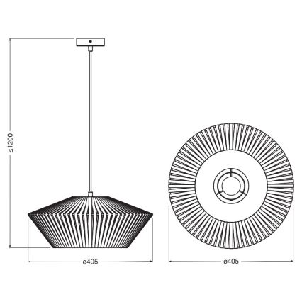 Osram - Függőlámpa DECOR STRIPES 1xE27/10W/230V átm. 40,5 cm bézs