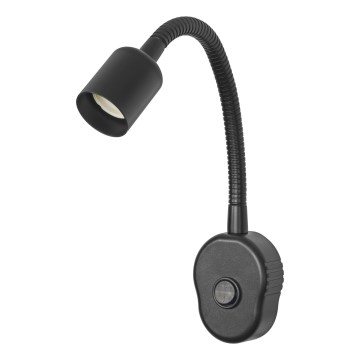 Osram - Hajlítható fali lámpa PLUG TUBE FLEX 1xGU10/5W/230V fekete
