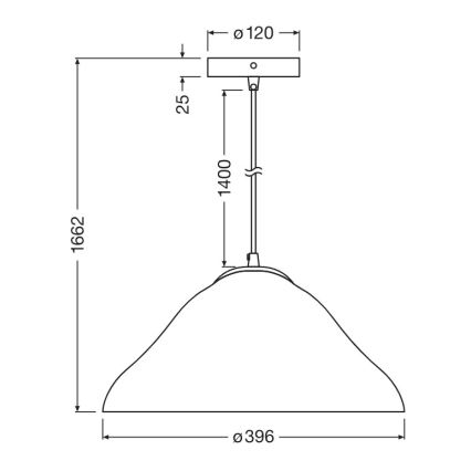 Osram - Kábelcsillár LOTUS LEAF 1xE27/9W/230V átm. 39,6 cm