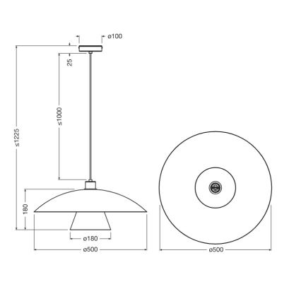 Osram - Kábeles csillár DECOR FLYING MUSHROOM 1xE27/25W/230V átm. 50 cm kék