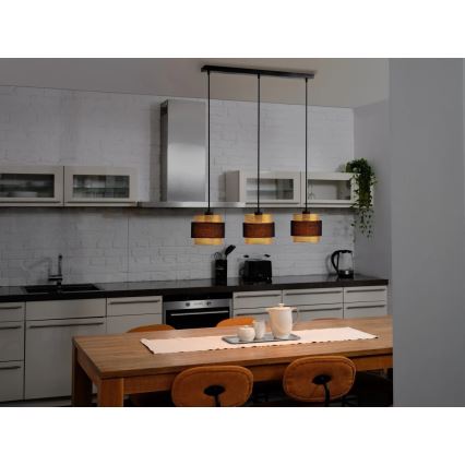 Osram - Kábeles csillár DECOR HORNET 3xE27/10W/230V fekete/arany