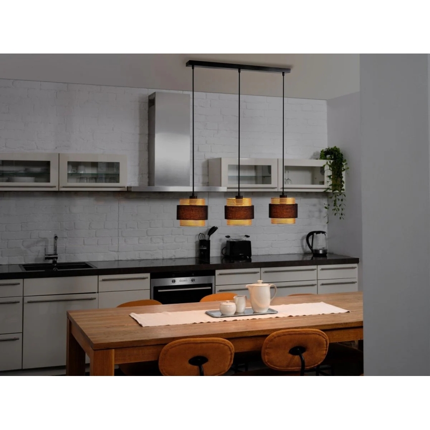 Osram - Kábeles csillár DECOR HORNET 3xE27/10W/230V fekete/arany