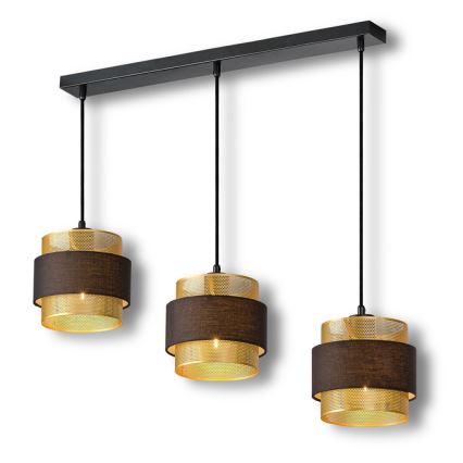 Osram - Kábeles csillár DECOR HORNET 3xE27/10W/230V fekete/arany