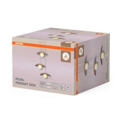 Osram - Kábeles csillár DECOR PEARL 3xG9/5W/230V bézs