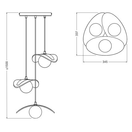 Osram - Kábeles csillár DECOR PEARL 3xG9/5W/230V bézs
