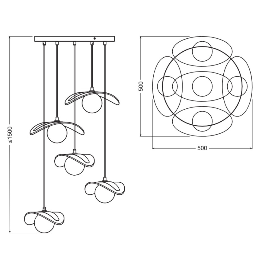 Osram - kábeles függeszték DECOR PEARL 5xG9/5W/230V bézs
