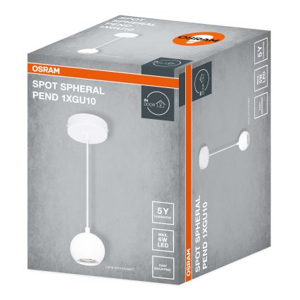 Osram - Kábeles függeszték SPOT SPHERAL 1xGU10/6W/230V fehér