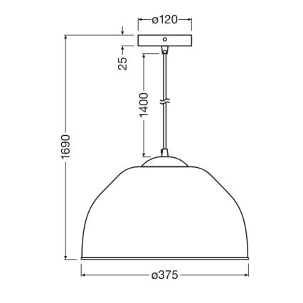 Osram - Kábeles függőlámpa CAMEL BELL 1xE27/9W/230V átm. 37,5 cm