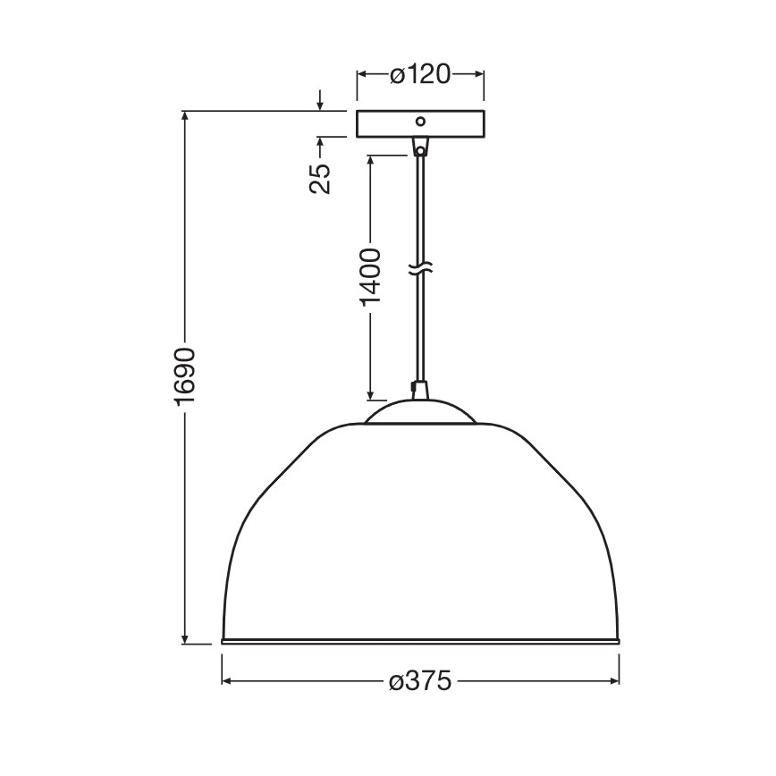 Osram - Kábeles függőlámpa CAMEL BELL 1xE27/9W/230V átm. 37,5 cm