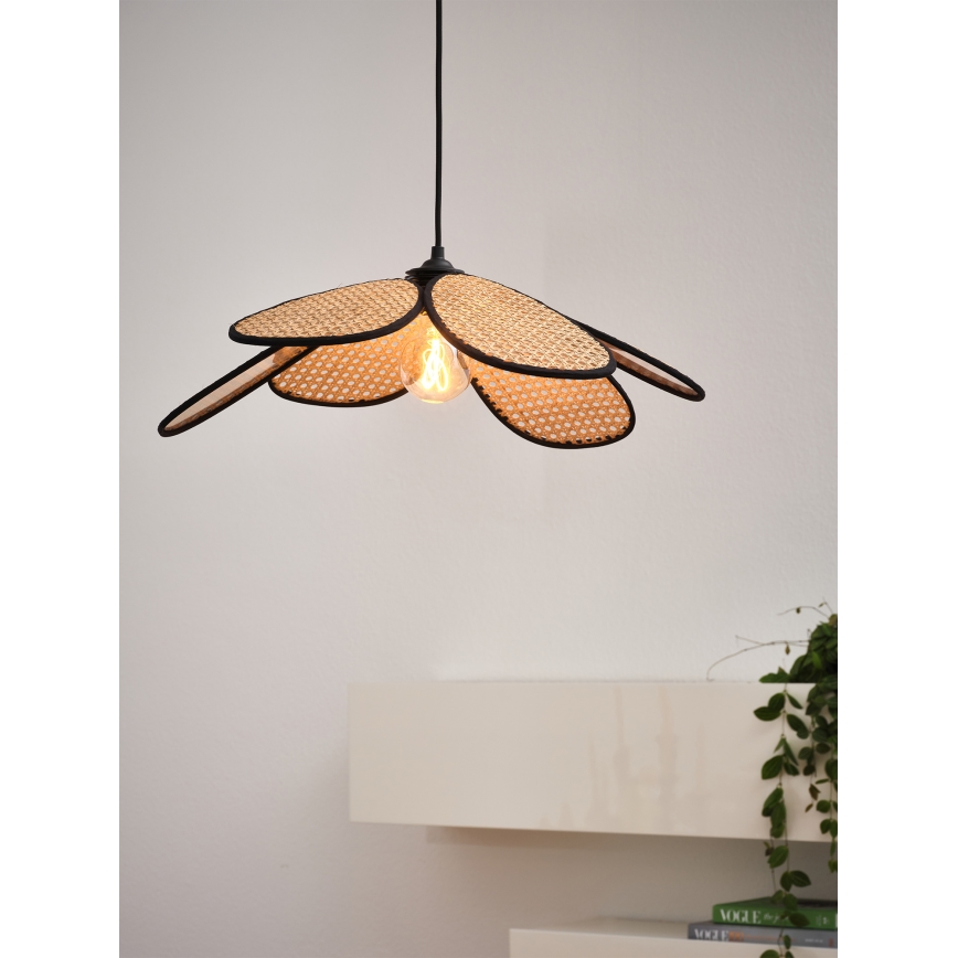 Osram - Kábeles függőlámpa DECOR RATTAN 1xE27/15W/230V átm. 58 cm bézs/fekete