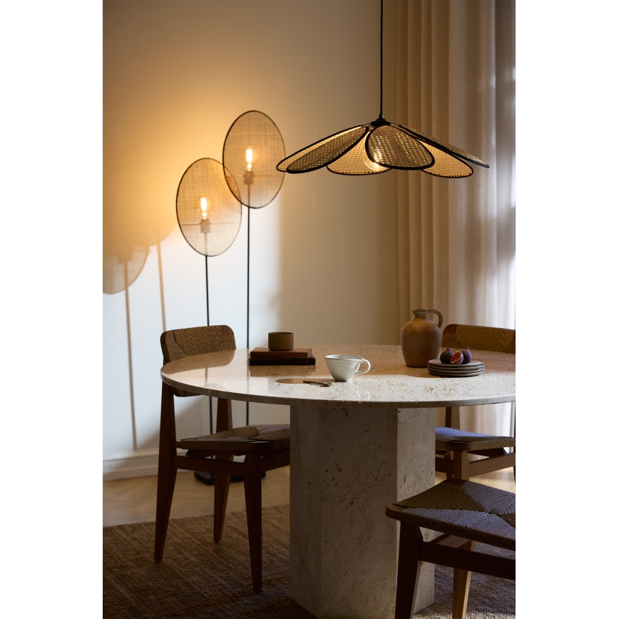 Osram - Kábeles függőlámpa DECOR RATTAN 1xE27/15W/230V átm. 58 cm bézs/fekete