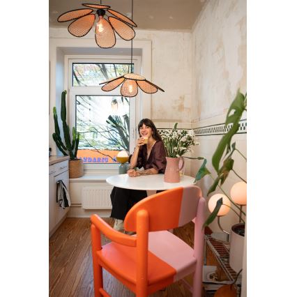 Osram - Kábeles függőlámpa DECOR RATTAN 1xE27/15W/230V átm. 58 cm bézs/fekete