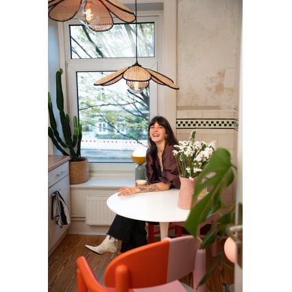 Osram - Kábeles függőlámpa DECOR RATTAN 1xE27/15W/230V átm. 58 cm bézs/fekete