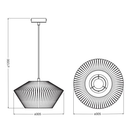 Osram - Kábeles függőlámpa DECOR STRIPES 1xE27/10W/230V átm. 30,5 cm bézs