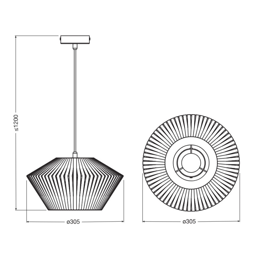 Osram - Kábeles függőlámpa DECOR STRIPES 1xE27/10W/230V átm. 30,5 cm bézs
