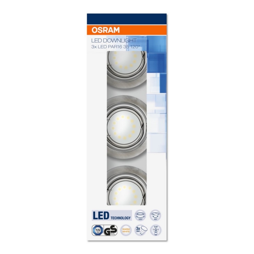 Osram - KÉSZLET 3x LED Beépíthető lámpa  3x3xGU10/3W/230V