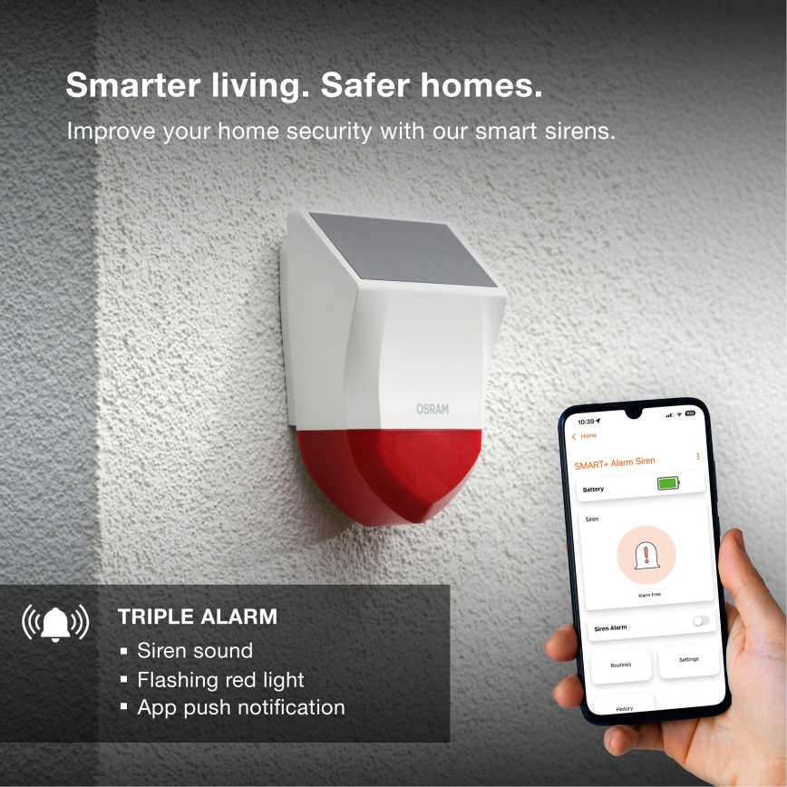Osram - Kültéri napelemes riasztó SMART+ 5V IP65 Wi-Fi