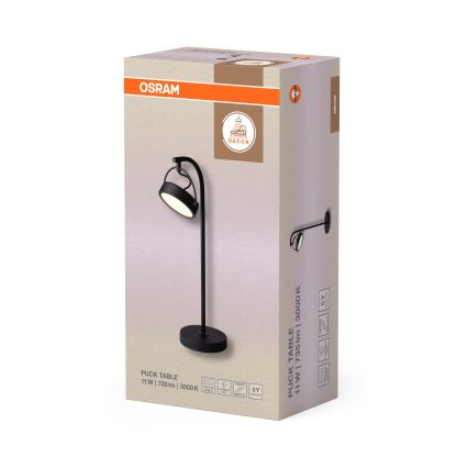 Osram - LED asztali lámpa DECOR PUCK LED/11W/230V CRI 90 fekete