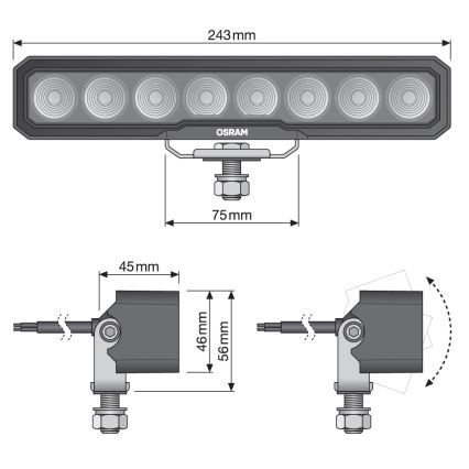 Osram - LED spotlámpa autóhoz LIGHTBAR WL VX250-WD LED/36W/12/24V 6000K IP69