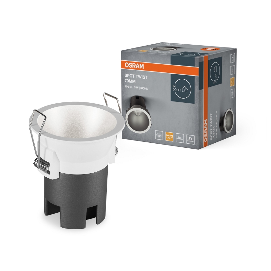 Osram - LED süllyesztett lámpatest SPOT TWIST LED/5W/230V 3000K átm. 7 cm fehér/ezüst