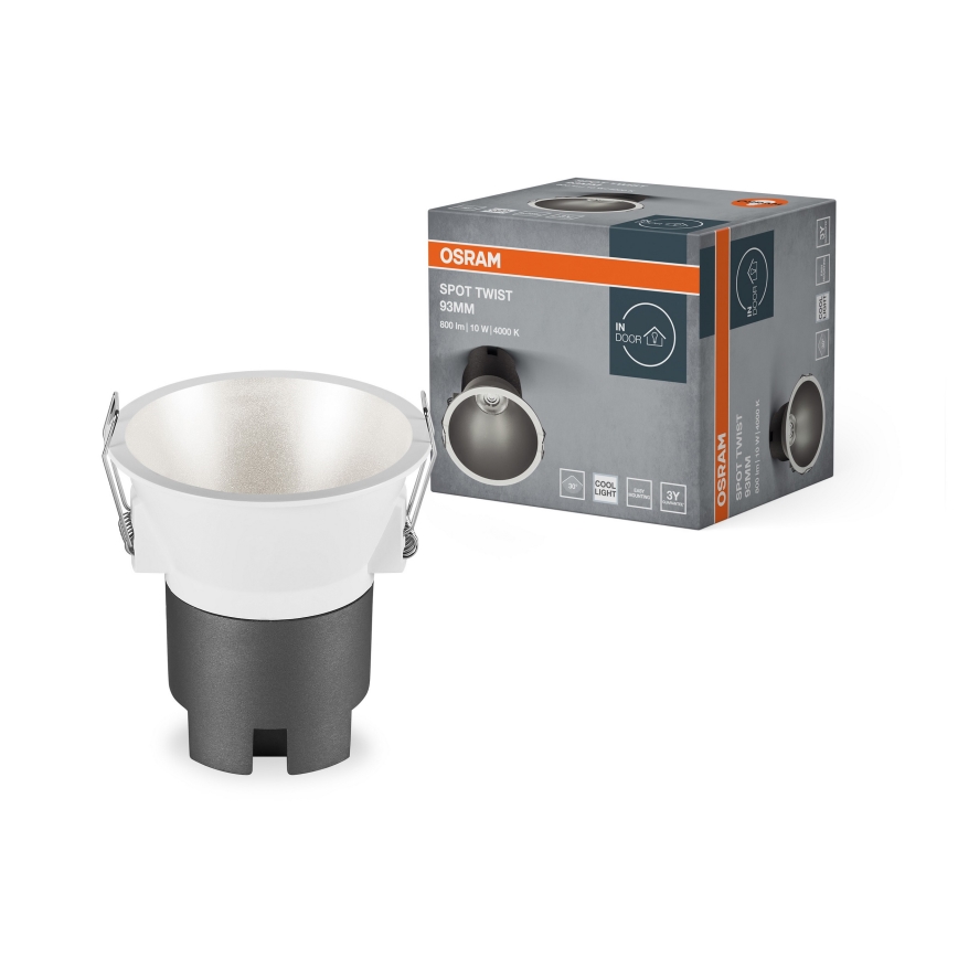 Osram - LED beépíthető lámpatest SPOT TWIST LED/10W/230V 4000K átm. 9,3 cm fehér/ezüst