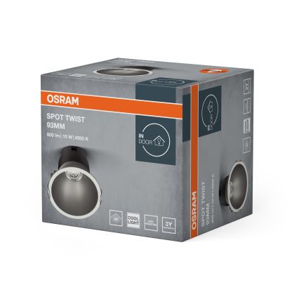 Osram - LED beépíthető lámpatest SPOT TWIST LED/10W/230V 4000K átm. 9,3 cm fehér/ezüst