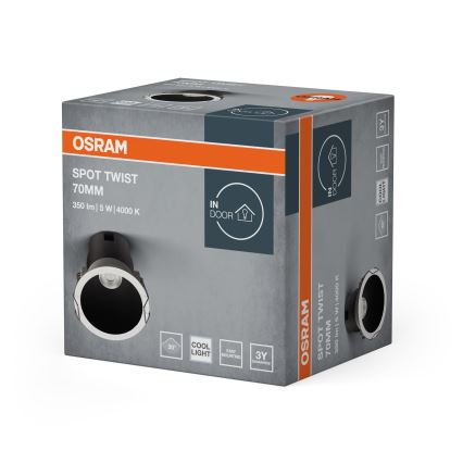 Osram - LED beépíthető spot SPOT TWIST LED/5W/230V 4000K, átmérő 7 cm, fehér/fekete